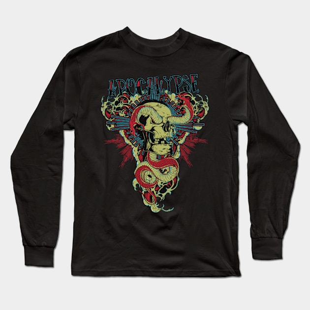 skull and snake Long Sleeve T-Shirt by MuftiArt